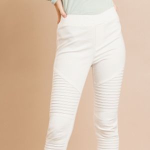 Coastal White Motto Stretch Skinny Pants